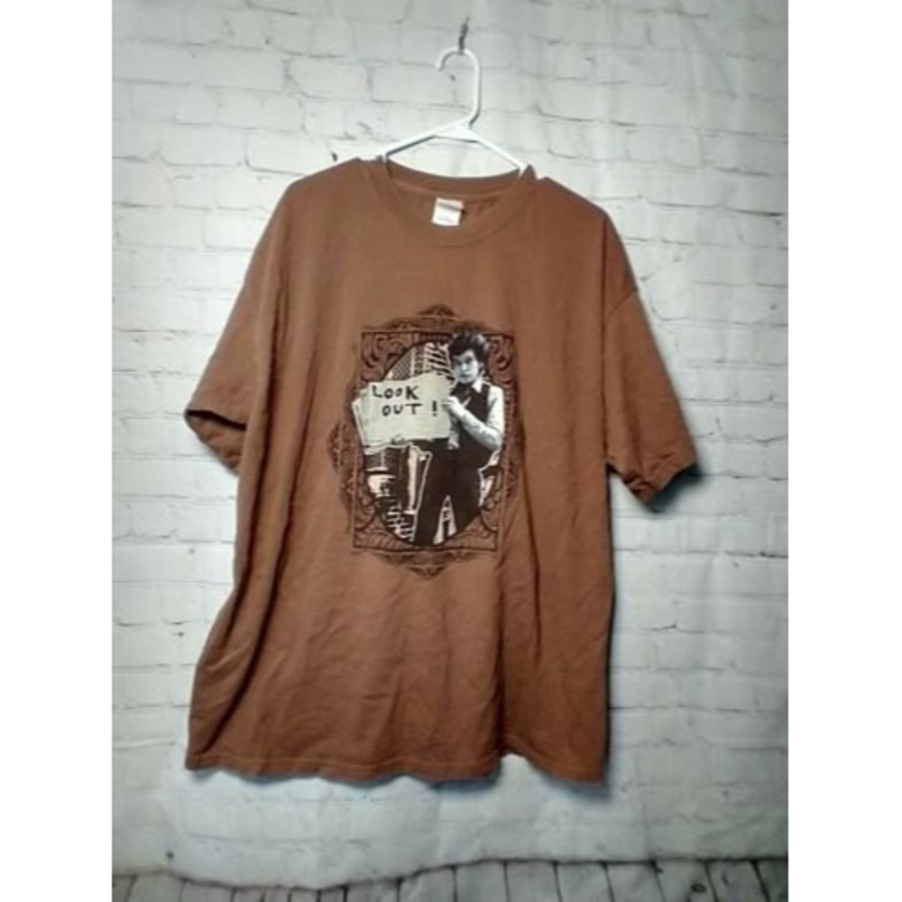 Vintage 2000’s Bob Dylan Look Out! Tee Shirt Size 2XL XXL 2003 Gildan